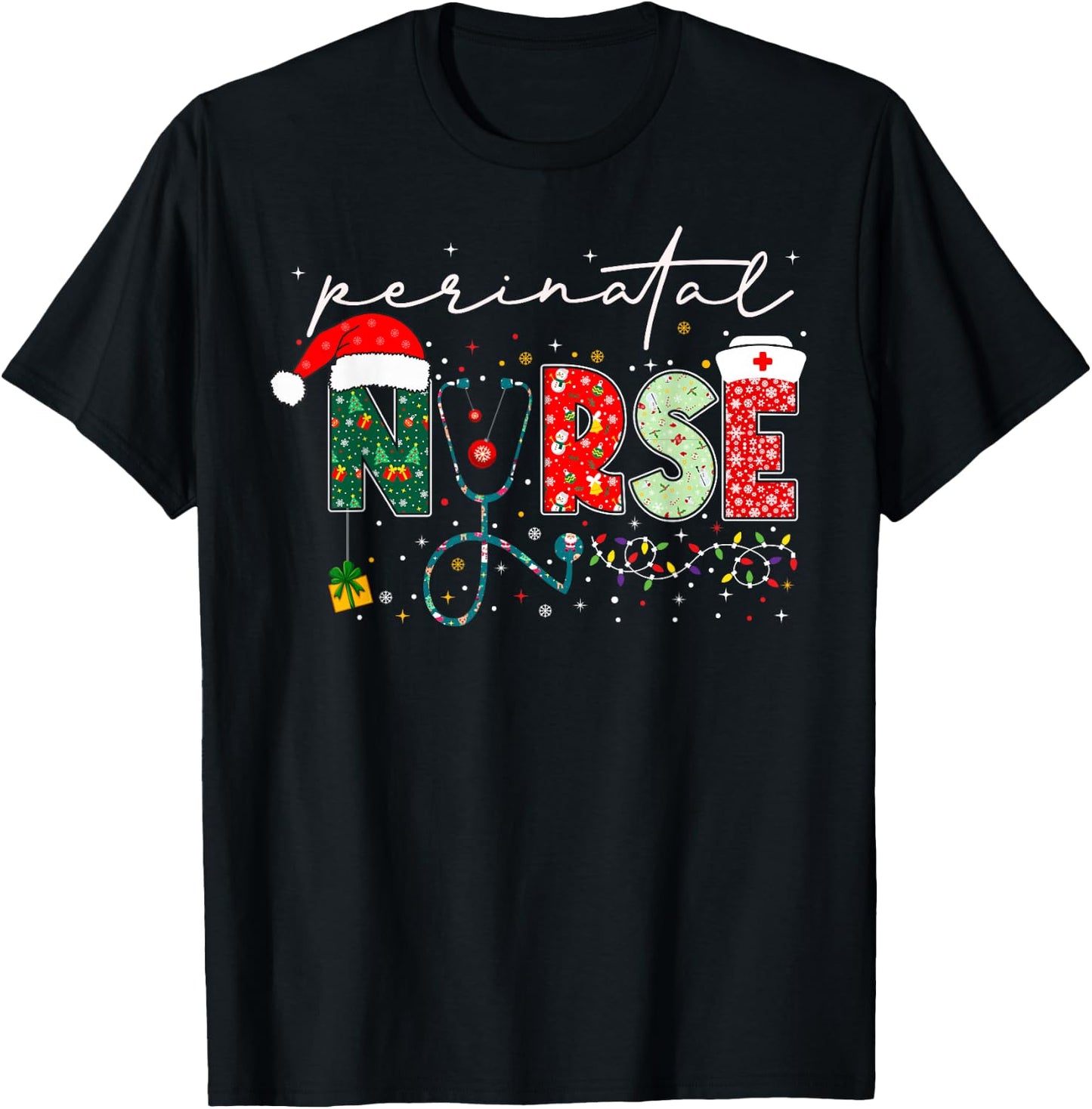Christmas Perinatal Nurse Gifts For Nursing Student T-Shirt - T-Shirt | Black