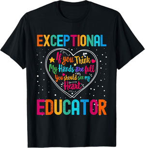 Exceptional Educator Appreciation Week Back to School Heart T-Shirt - T-Shirt | Black