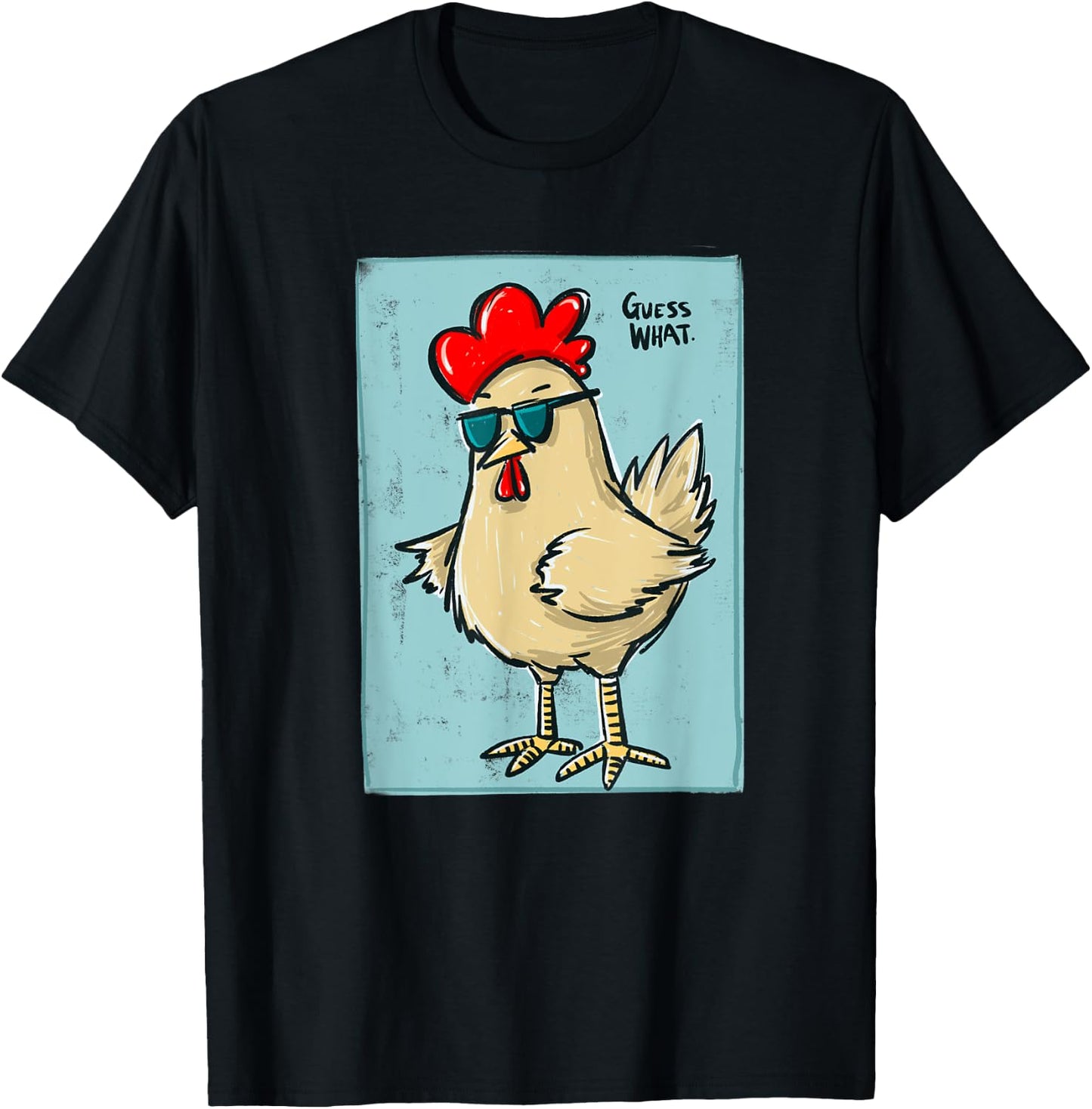 Funny Chicken Butt, Guess? T-Shirt - T-Shirt | Black
