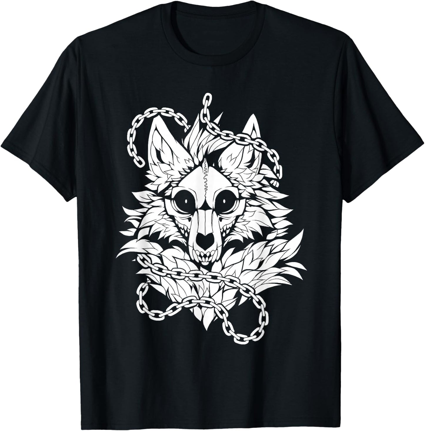 Skull Wolf Skeleton Dog T-Shirt - T-Shirt | Black