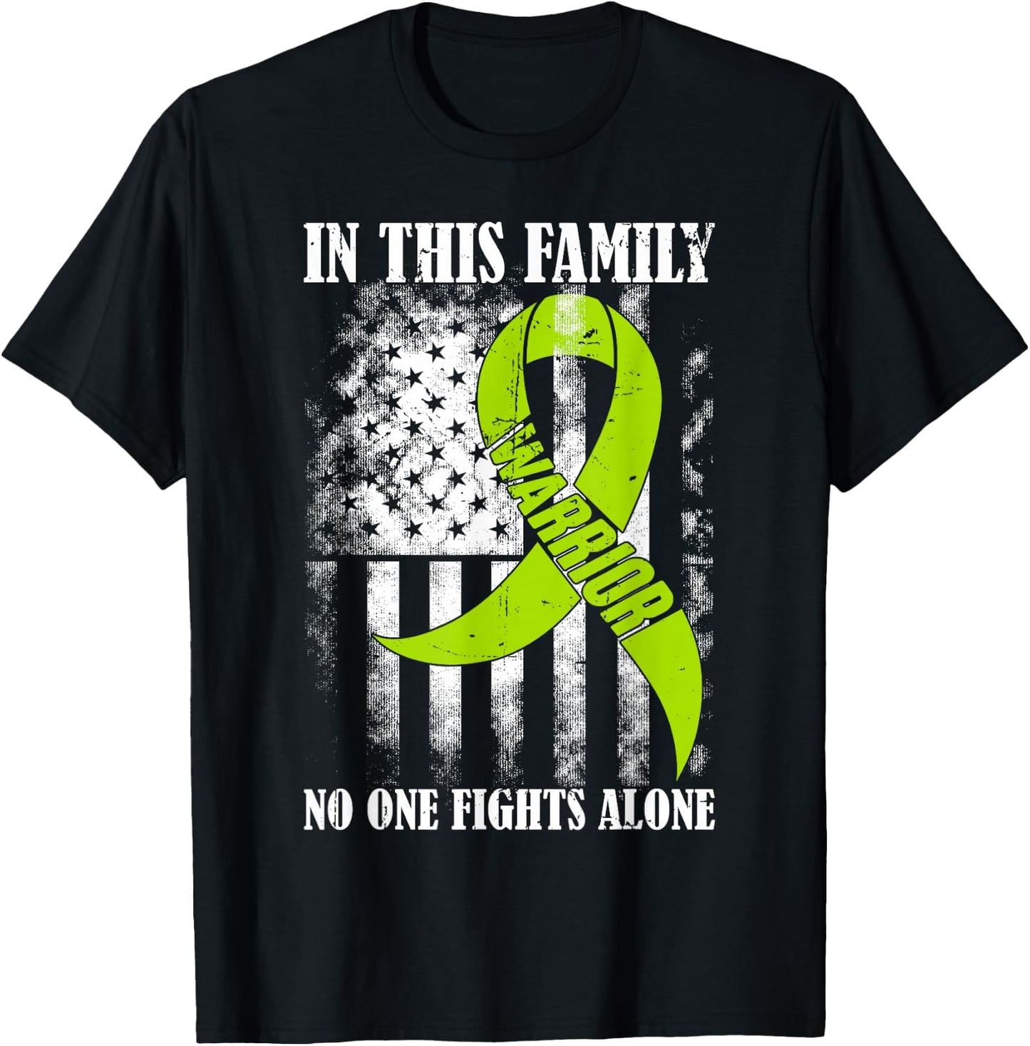 Retro In This Family No One Fight Alone Lymphoma Awareness T-Shirt - T-Shirt | Black