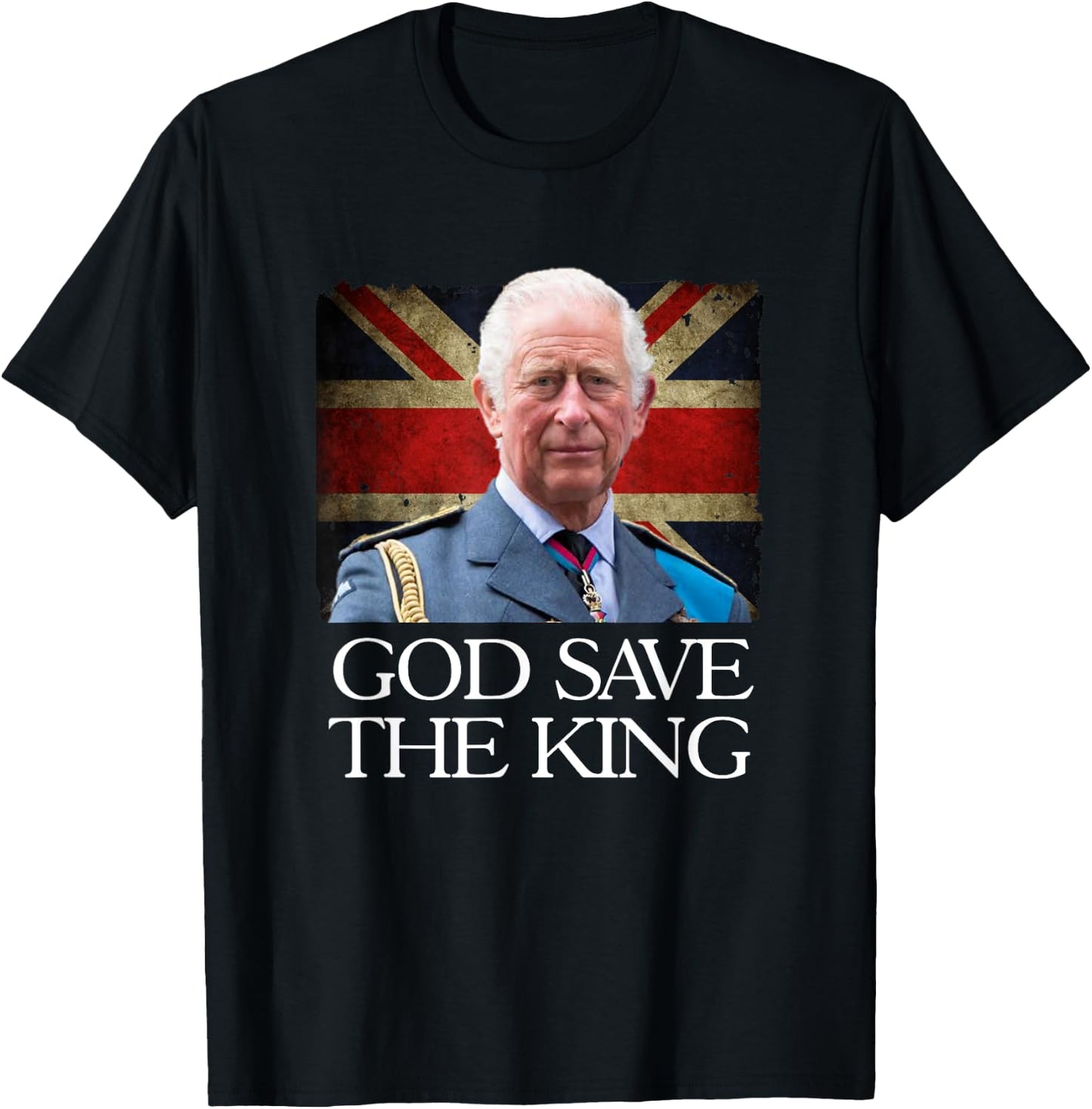 God Save The King of England Monarch 2022 Prince Charles T-Shirt - T-Shirt | Black