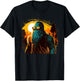 Cool Bigfoot Sasquatch Sunset Forest Retro Cryptid yeti T-Shirt - T-Shirt | Black