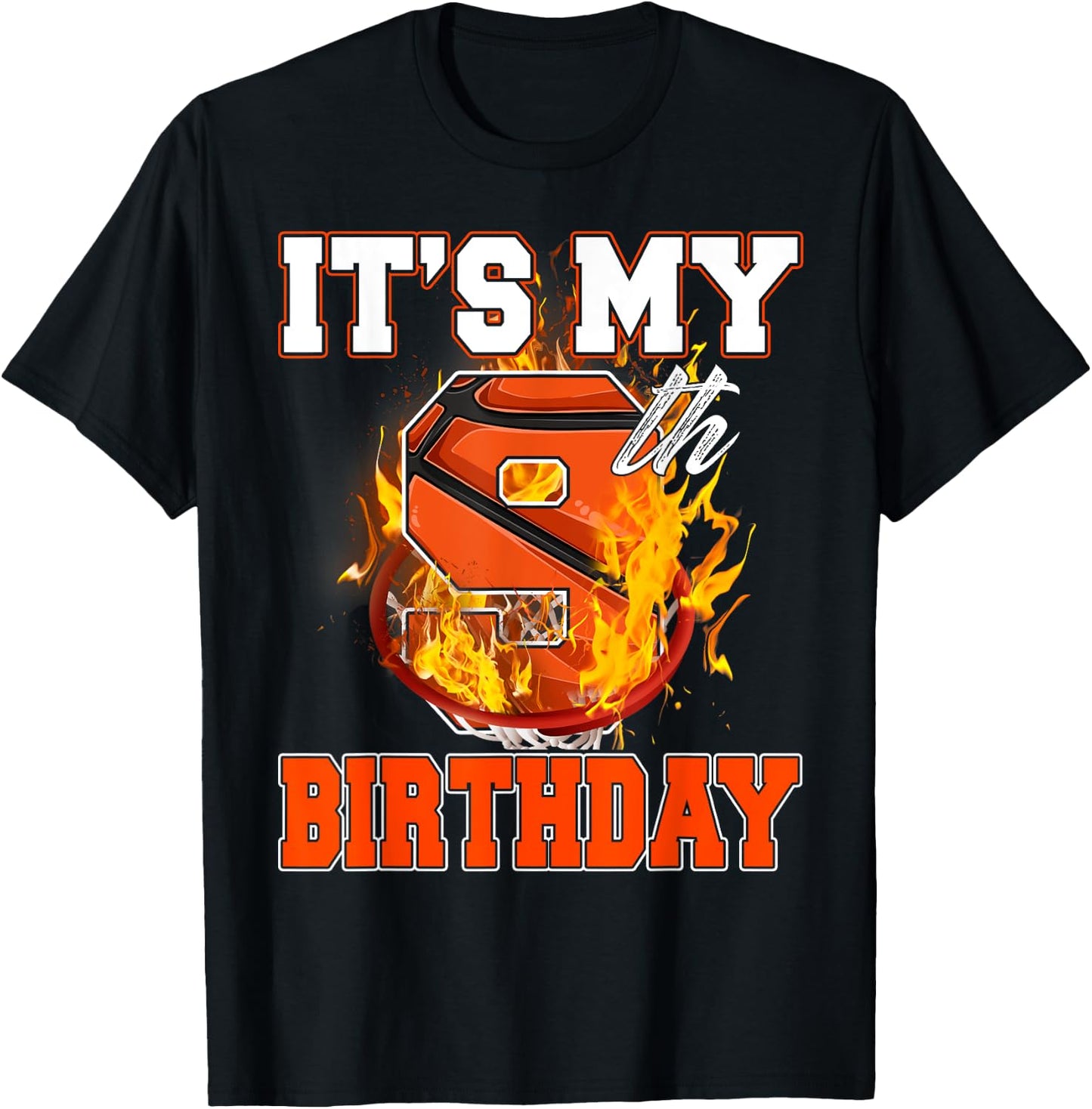 Funny It's My 9th Birthday 9 Years Old Basketball Ball Boy T-Shirt - T-Shirt | Black