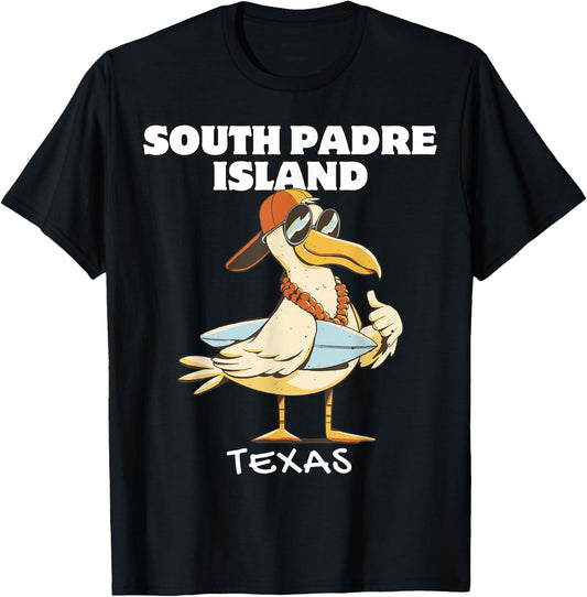 SOUTH PADRE ISLAND Surf Vintage Sunset Surfing T-Shirt - T-Shirt | Black