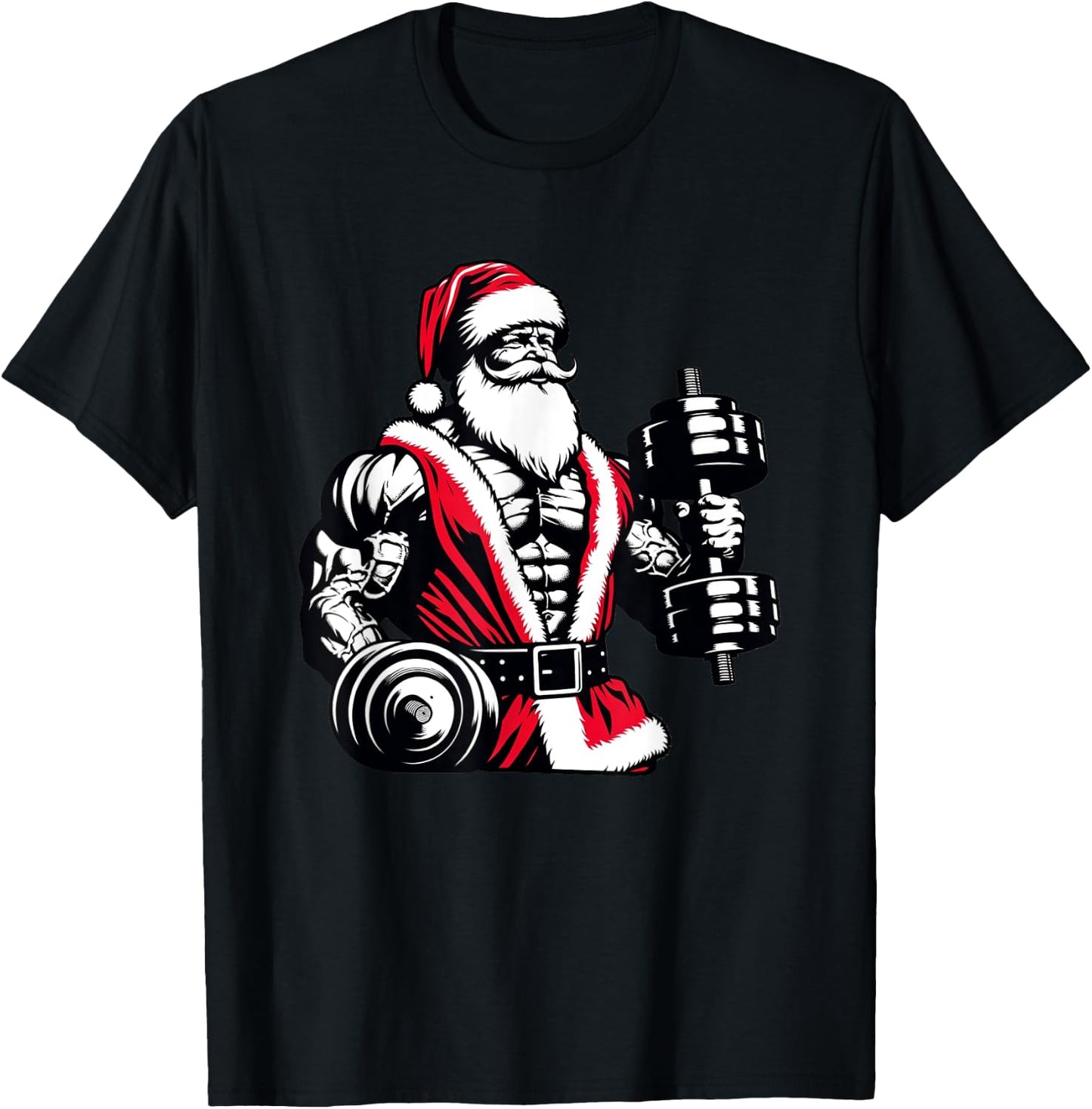 Swole Santa Christmas Gym T-Shirt - T-Shirt | Black