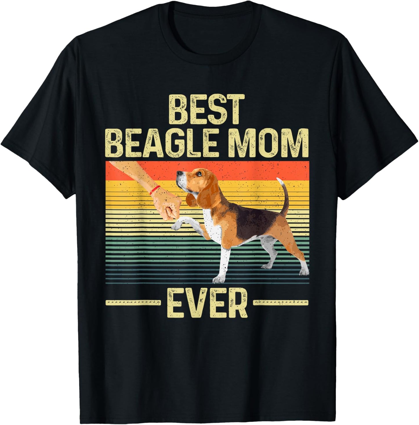 Best Beagle Mom Art Mama Mother Beagle Dog Lovers T-Shirt - T-Shirt | Black