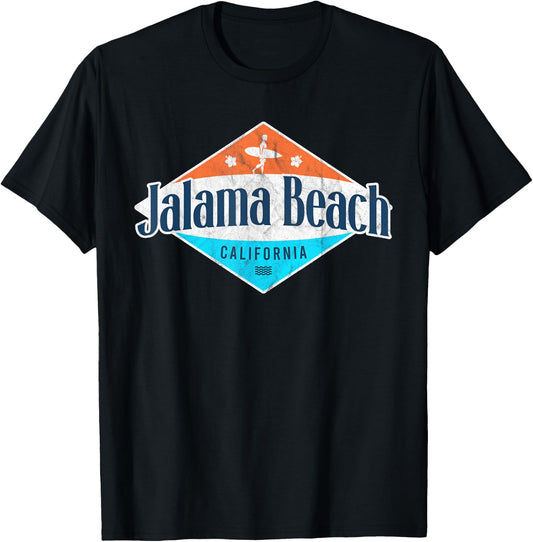 Vintage Jalama Beach California Palm Trees CA Retro Surf Men Women T-Shirt - T-Shirt | Black