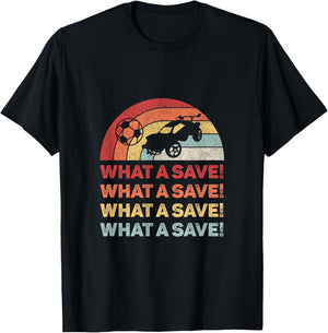 Vintage Retro What A Save Rocket Soccer Car League T-Shirt - T-Shirt | Black