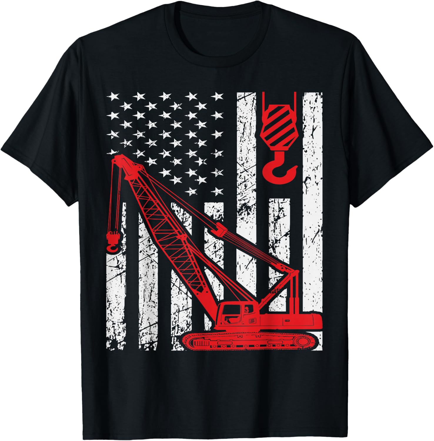 Excavating Machinery Retro bulldozer Excavator Co Men's Black Construction Worker T-Shirt - T-Shirt | Black