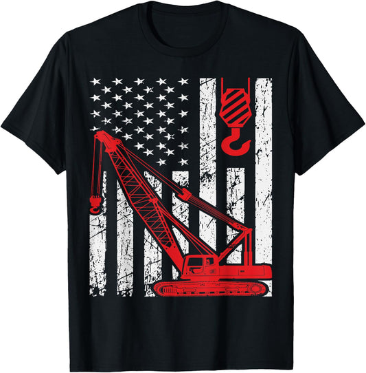 Excavating Machinery Retro bulldozer Excavator Co Men's Black Construction Worker T-Shirt - T-Shirt | Black