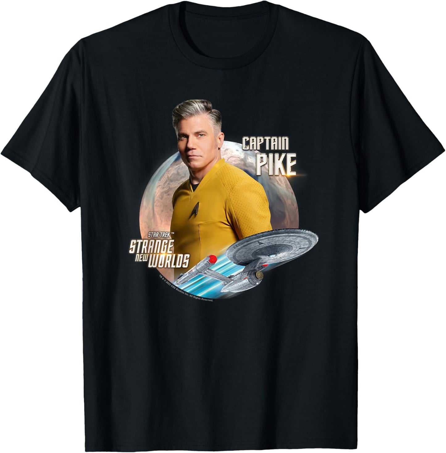 Star Trek Strange New Worlds Captain Pike T-Shirt - T-Shirt | Black