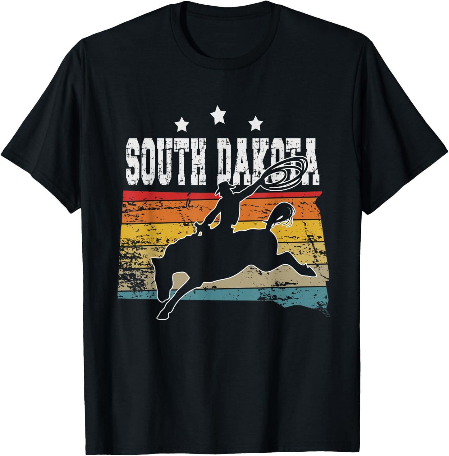 Vintage South Dakota Rodeo T-Shirt - T-Shirt | Black