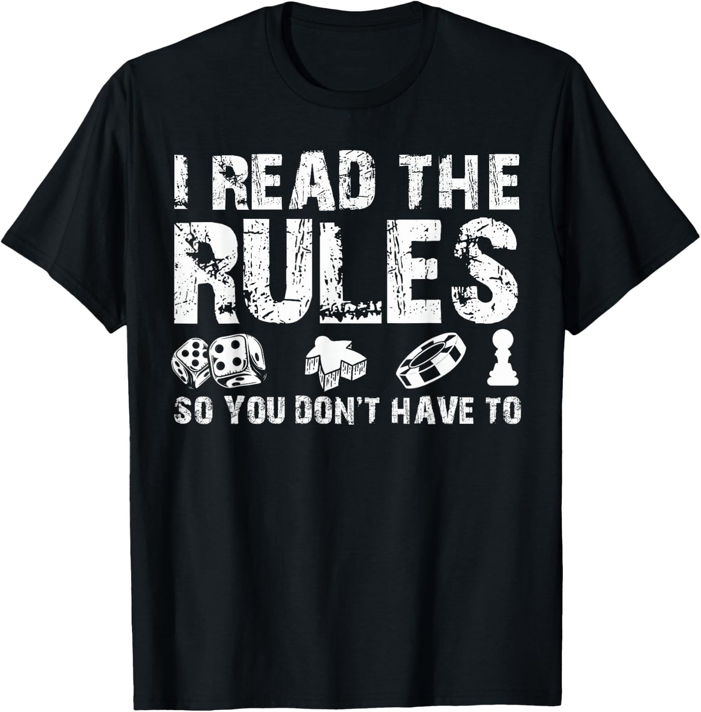 Board Games Vintage Game Night Men Women I Read The Rules T-Shirt - T-Shirt | Black