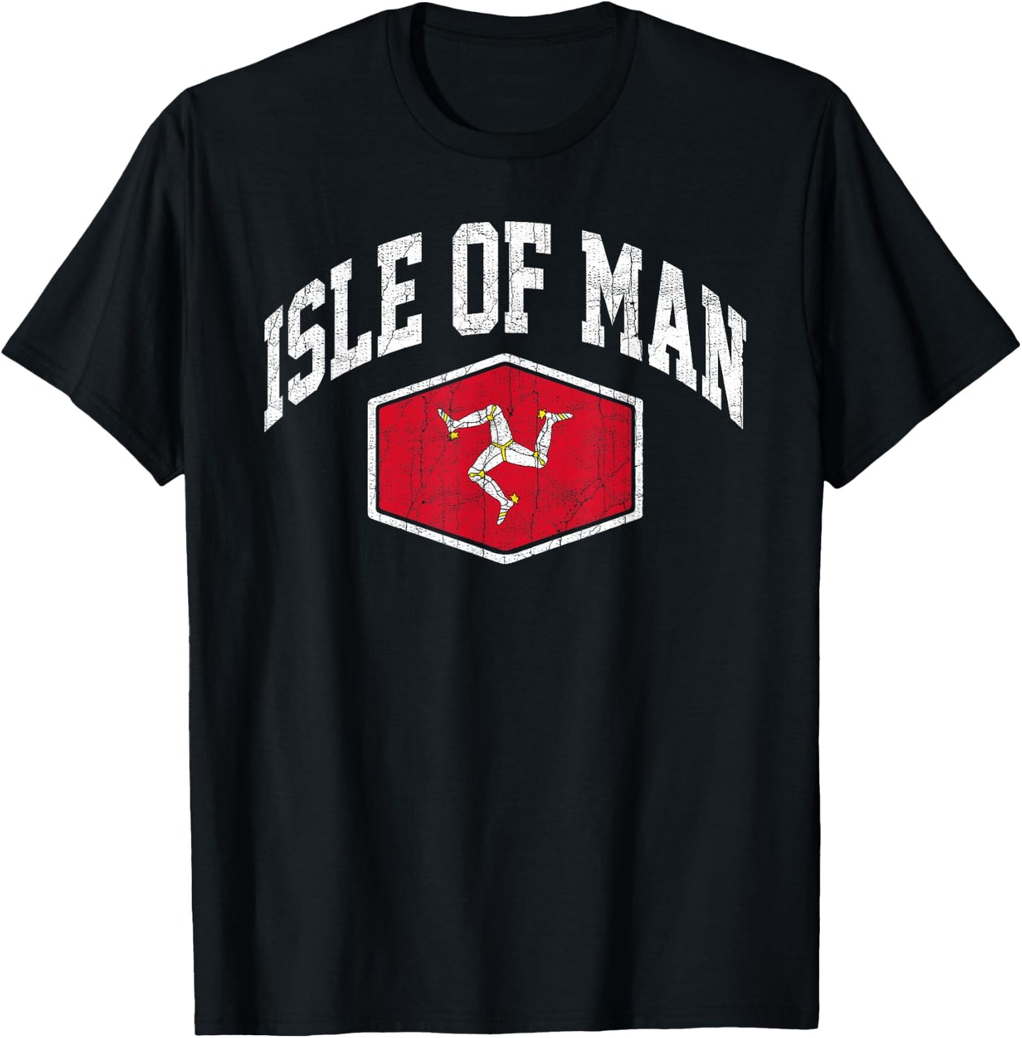 Isle of Man Vintage Flag Throwback Design Classic Souvenir T-Shirt - T-Shirt | Black