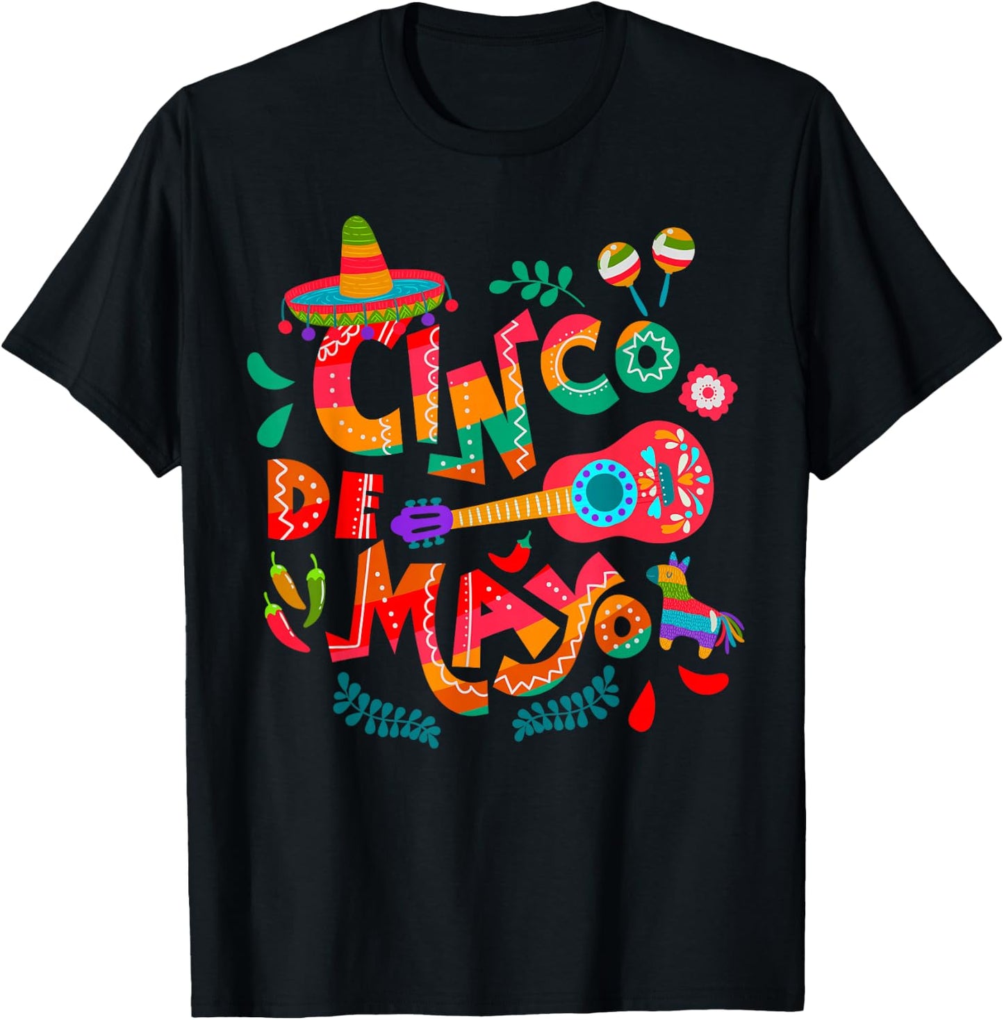 Cinco De Mayo Mexican Fiesta celebrate 5 De Mayo May 5 T-Shirt - T-Shirt | Black