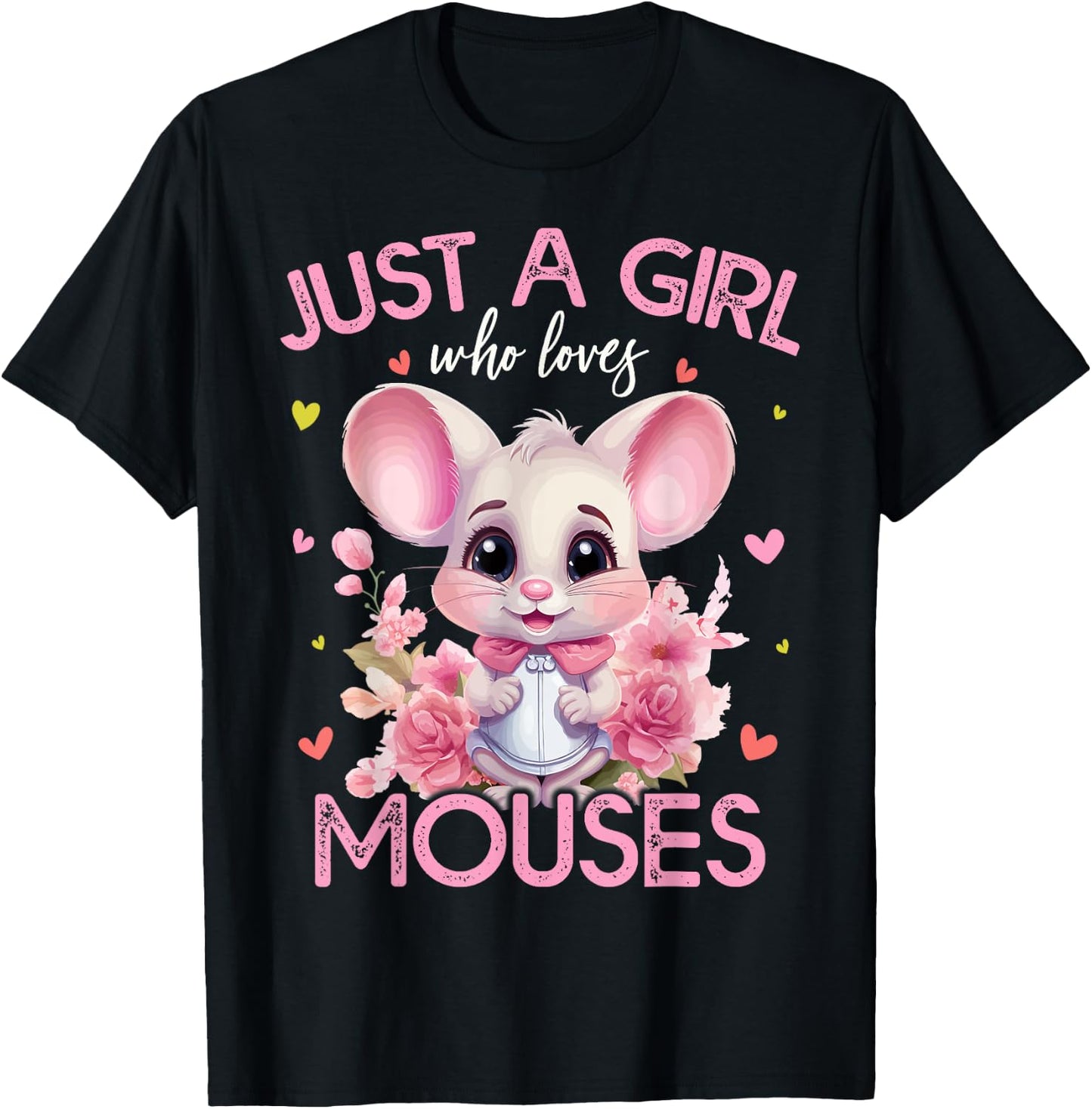 Just A Girl Who Loves Mouses Girls T-Shirt - T-Shirt | Black