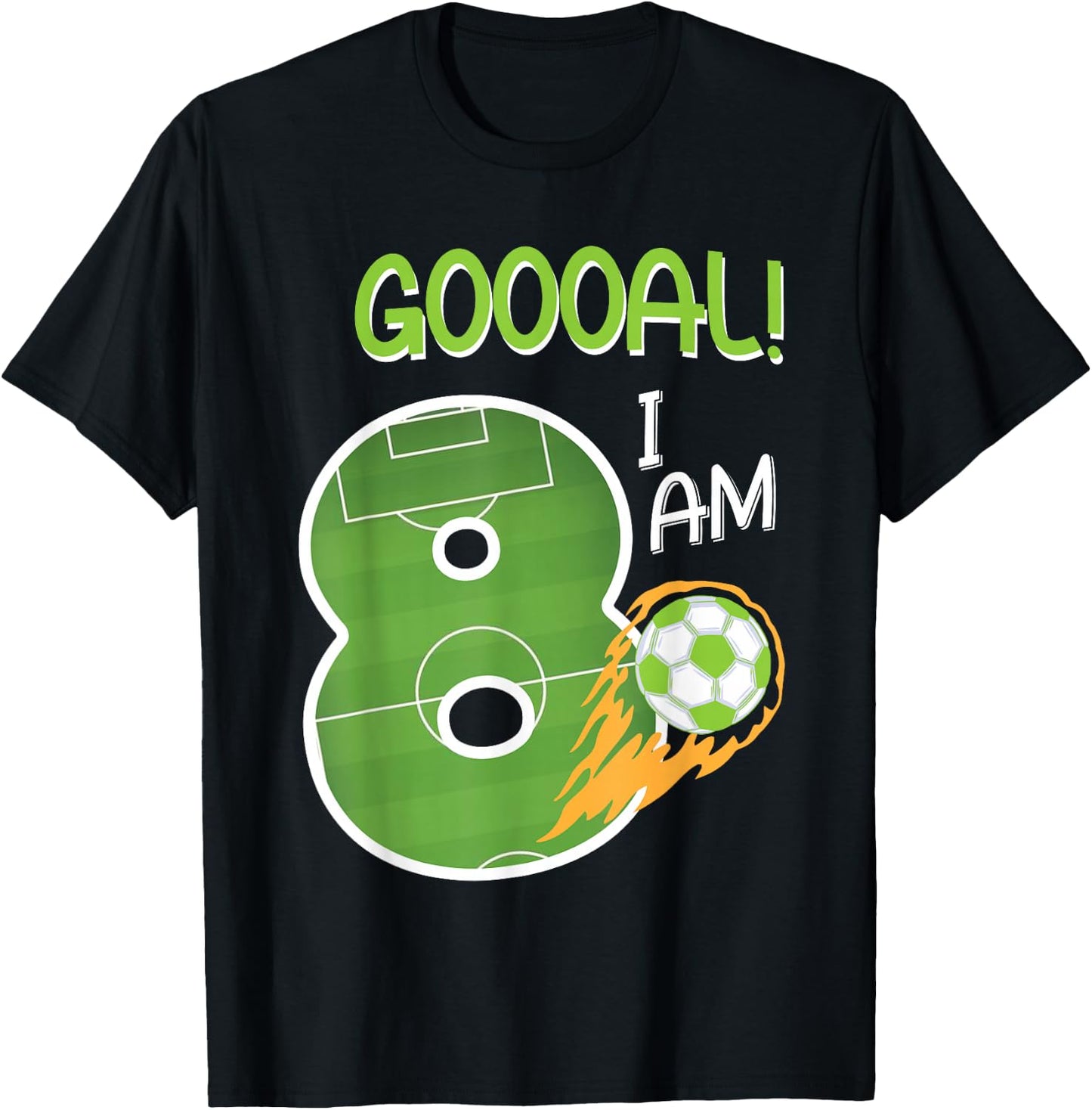 Soccer i'm 8 years old boy birthday T-Shirt - T-Shirt | Black