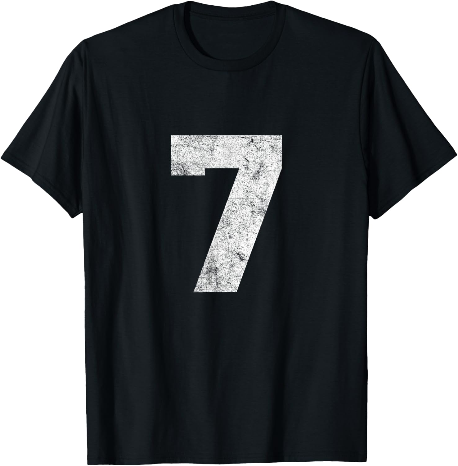 Vintage Lucky Number 7 Birthday Sports Player Team Athlete T-Shirt - T-Shirt | Black