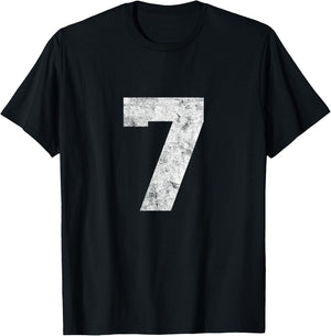 Vintage Lucky Number 7 Birthday Sports Player Team Athlete T-Shirt - T-Shirt | Black