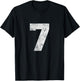 Vintage Lucky Number 7 Birthday Sports Player Team Athlete T-Shirt - T-Shirt | Black