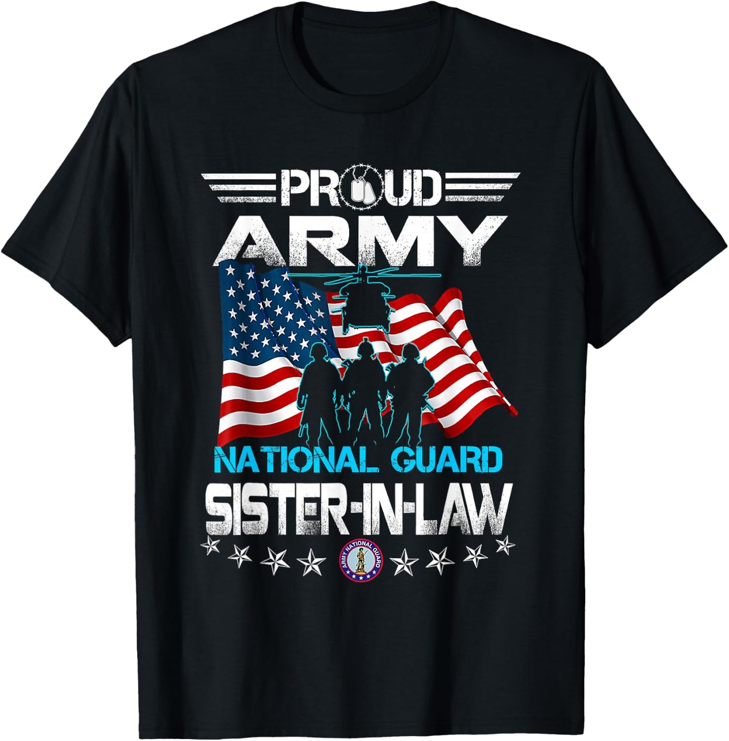 Proud Army National Guard Sister-In-Law Veterans Day T-Shirt - T-Shirt | Black