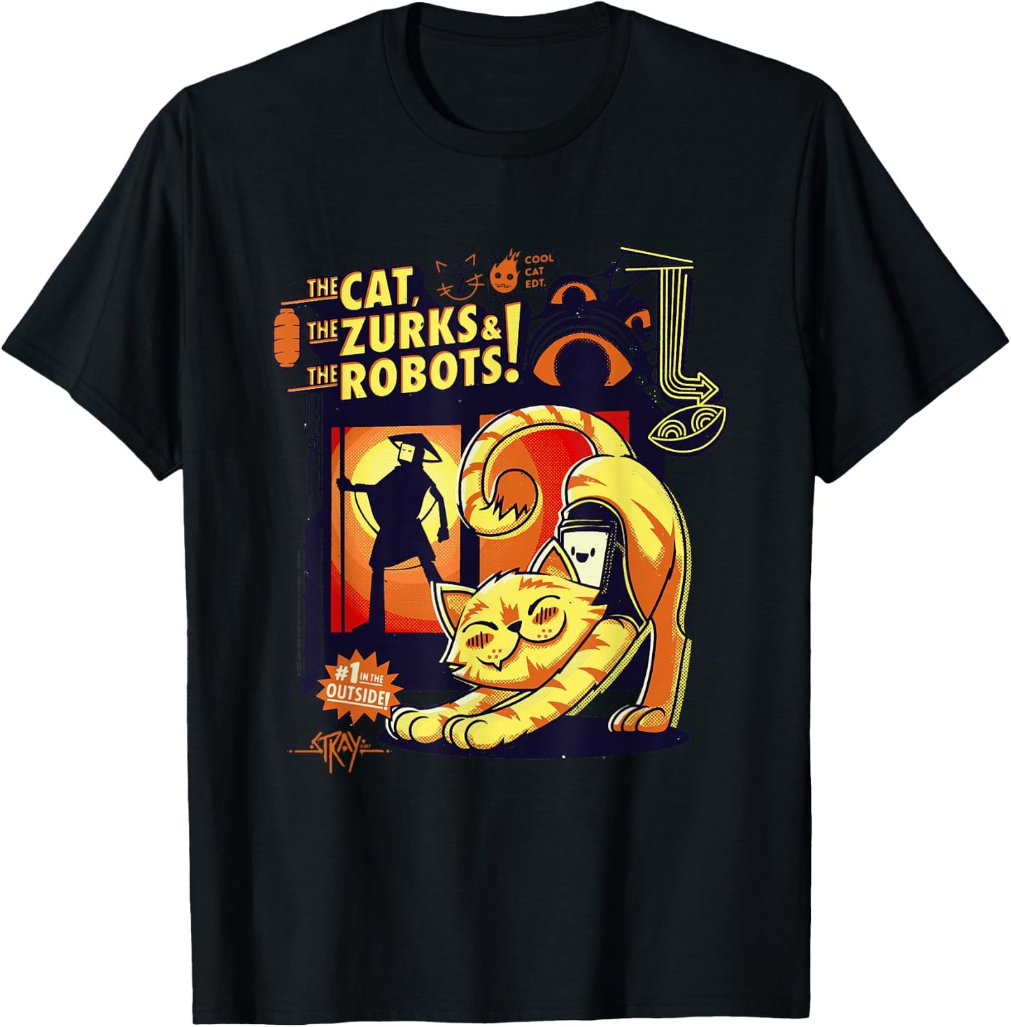 Stray Cats, Zurks, and Robots Video Game T-Shirt - T-Shirt | Black