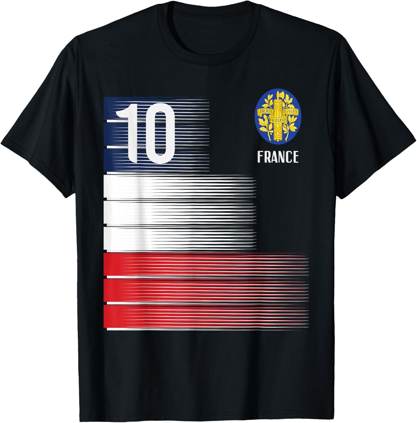 France Flag Number 10 French Soccer Men Women Boys Girl Kids T-Shirt - T-Shirt | Black