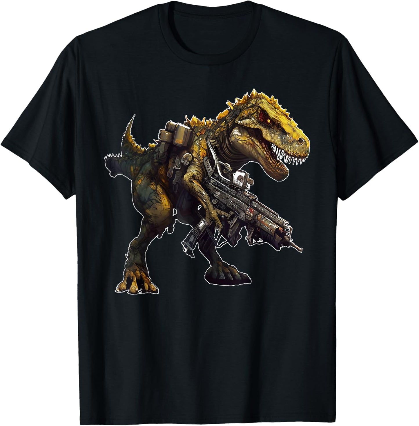 Funny T-rex Dinosaur Gun Animal Guns Lover T-Shirt - T-Shirt | Black
