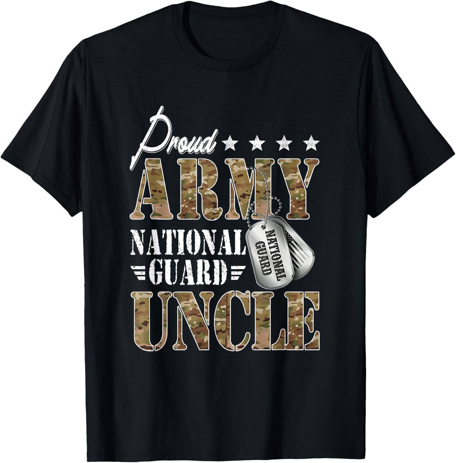 Proud Army National Guard Uncle National Guard Graduation T-Shirt - T-Shirt | Black