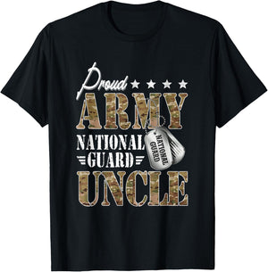 Proud Army National Guard Uncle National Guard Graduation T-Shirt - T-Shirt | Black