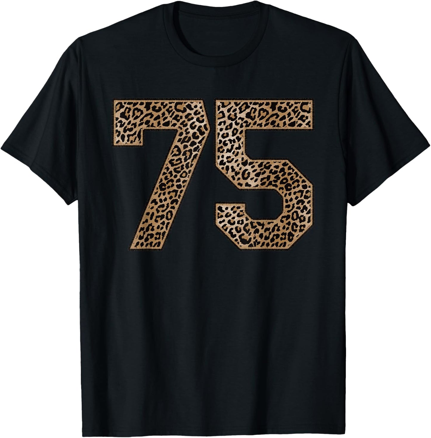 Leopard Number 75 Athlete Sports Jersey Supporter Fanwear T-Shirt - T-Shirt | Black