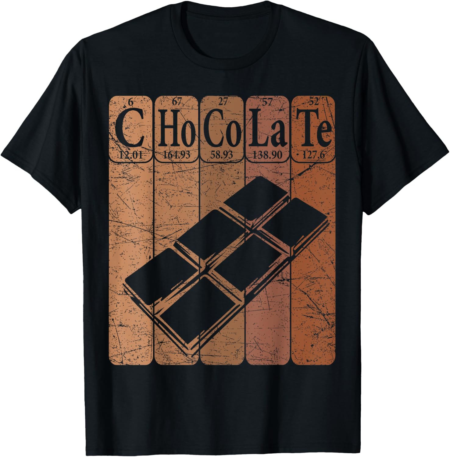 Chocolate Periodic Table Elements Chocoholic Chocolate Lover T-Shirt - T-Shirt | Black