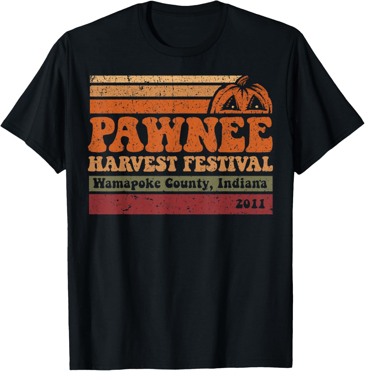 Vintage Pawnee Harvest Festival Parks And Rec T-Shirt - T-Shirt | Black