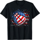 Basketball American Flag 4th Of July Men Boys Basketball T-Shirt - T-Shirt | Black