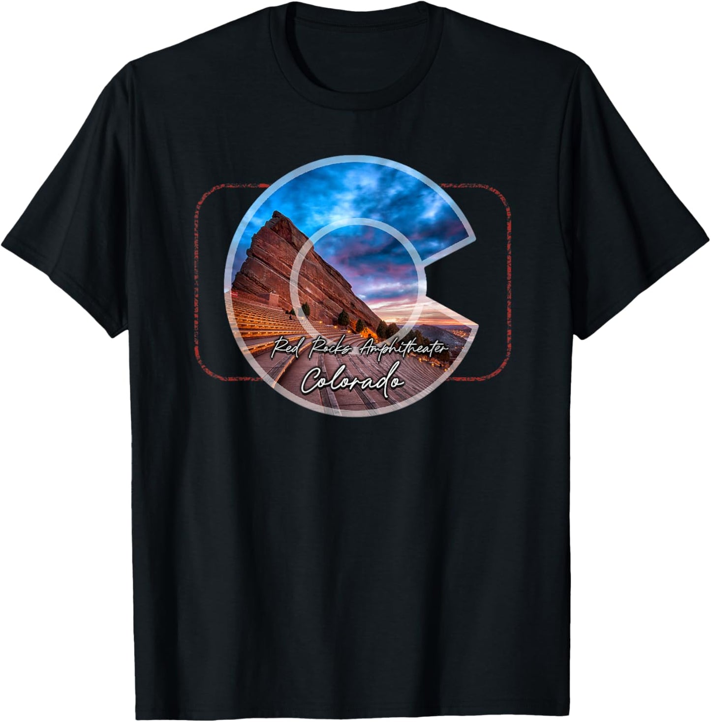 Red Rocks Amphitheater - Colorado C T-Shirt - T-Shirt | Black