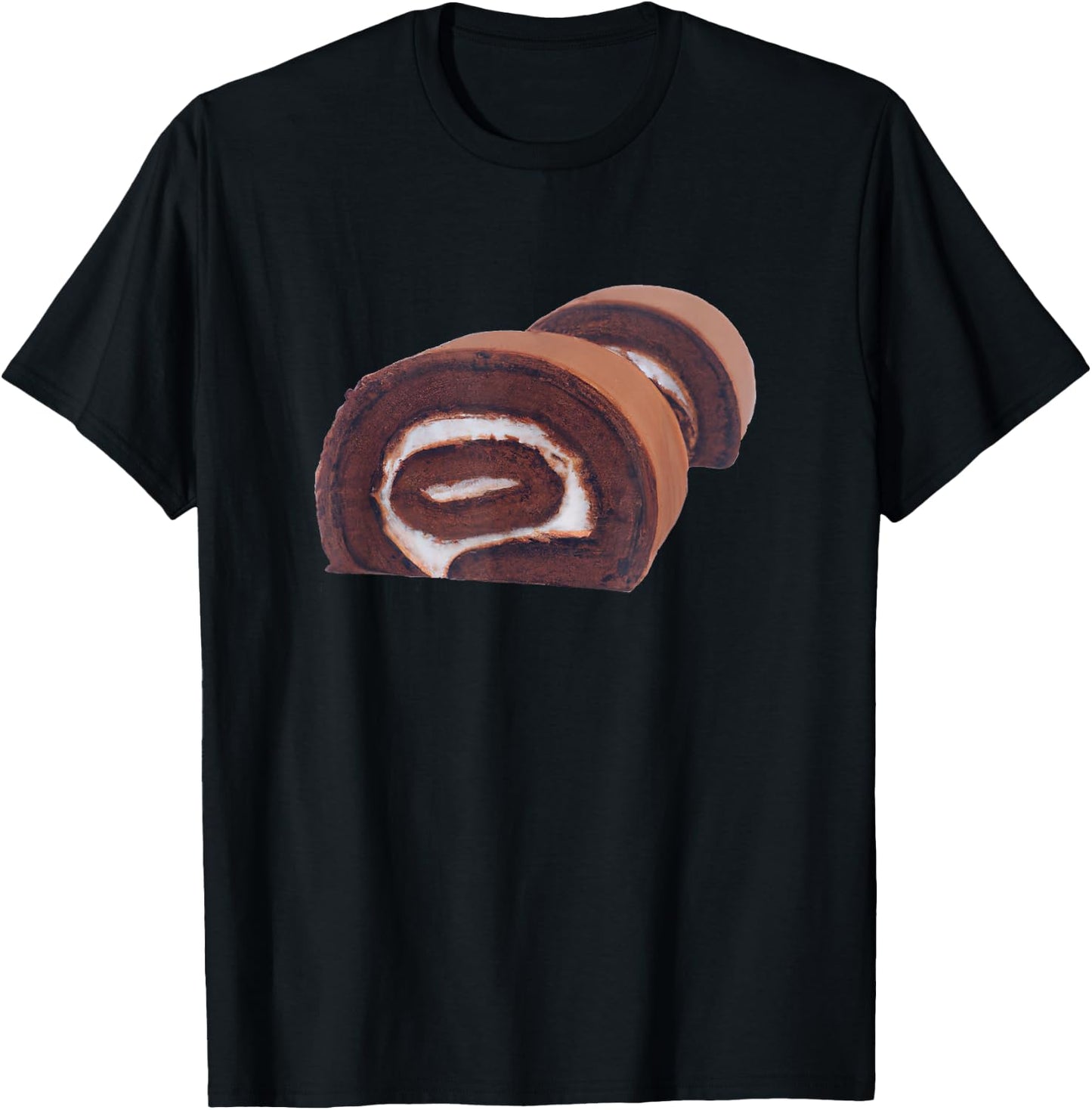 Chocolate Swiss Roll Cake T-Shirt - T-Shirt | Black