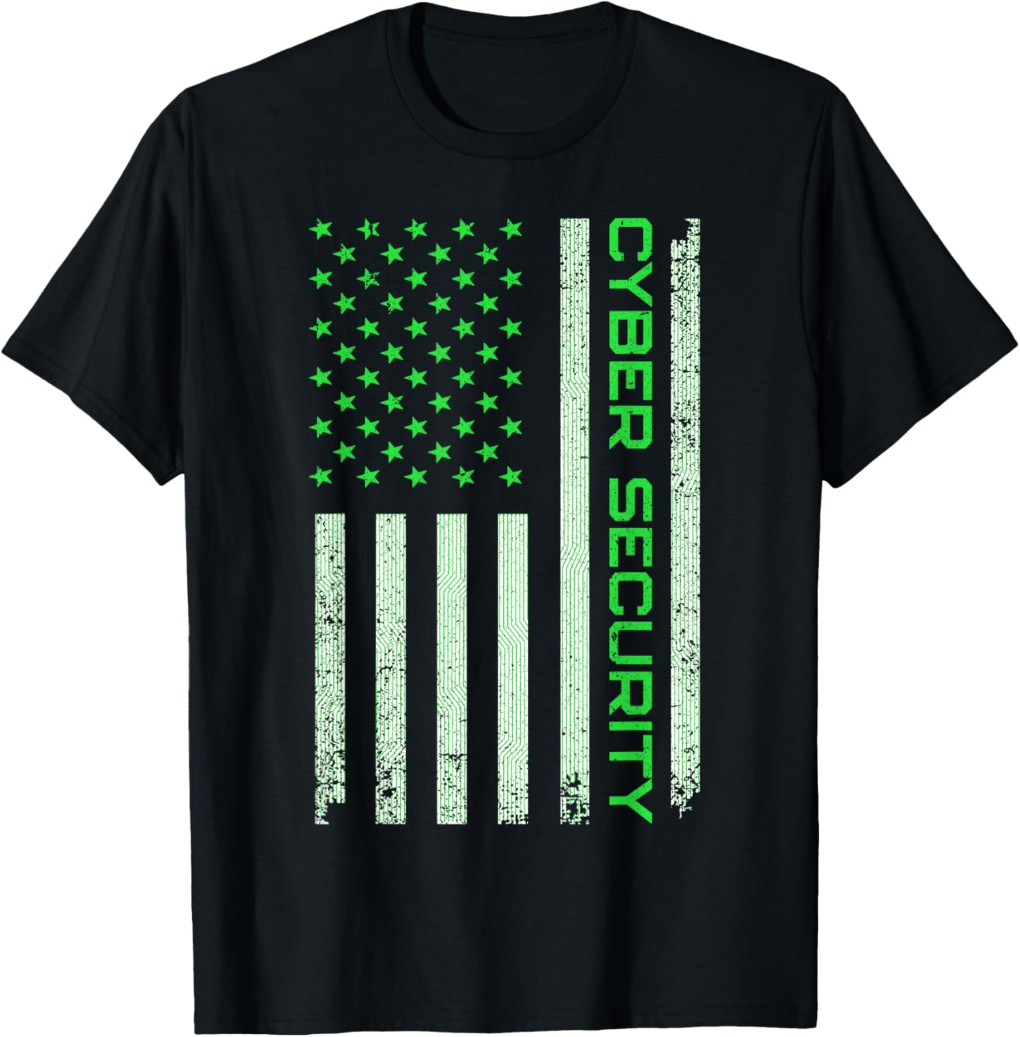 Funny USA Cyber Security Art Women Anti Malware Geek T-Shirt - T-Shirt | Black