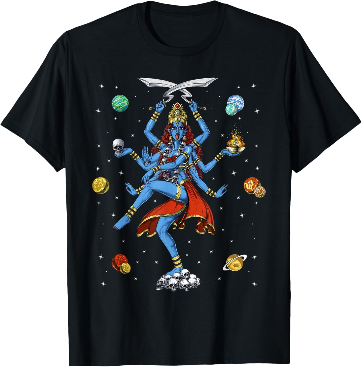 Kali Hindu Goddess Hinduism Deity God Spiritual Zen Yoga T-Shirt - T-Shirt | Black