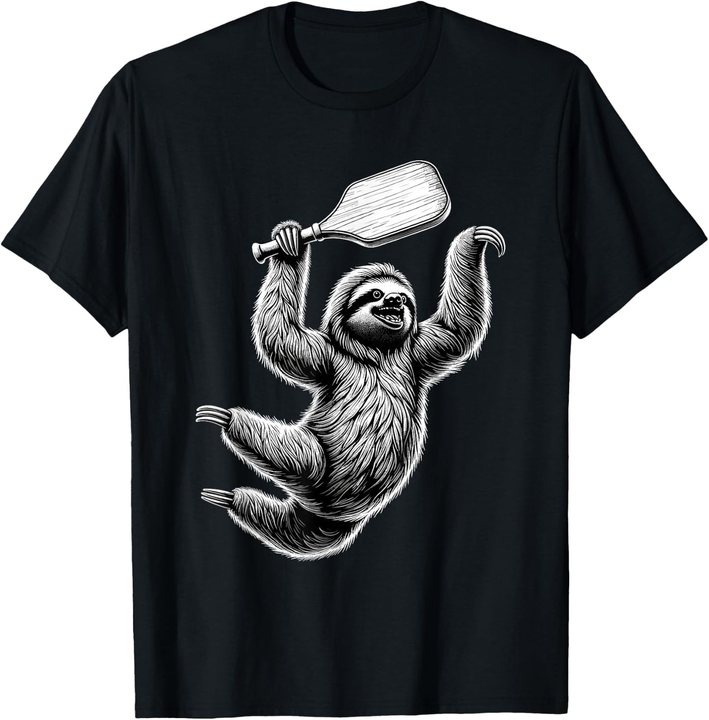 Sloth Playing Pickleball For Pickle Ball Player T-Shirt - T-Shirt | Black