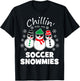 Chillin With My Soccer Snowmies Funny Christmas T-Shirt - T-Shirt | Black