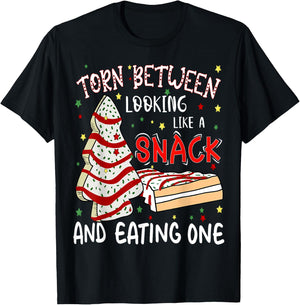 Torn Between Looking Like A Snack Or Eating One Christmas T-Shirt - T-Shirt | Black