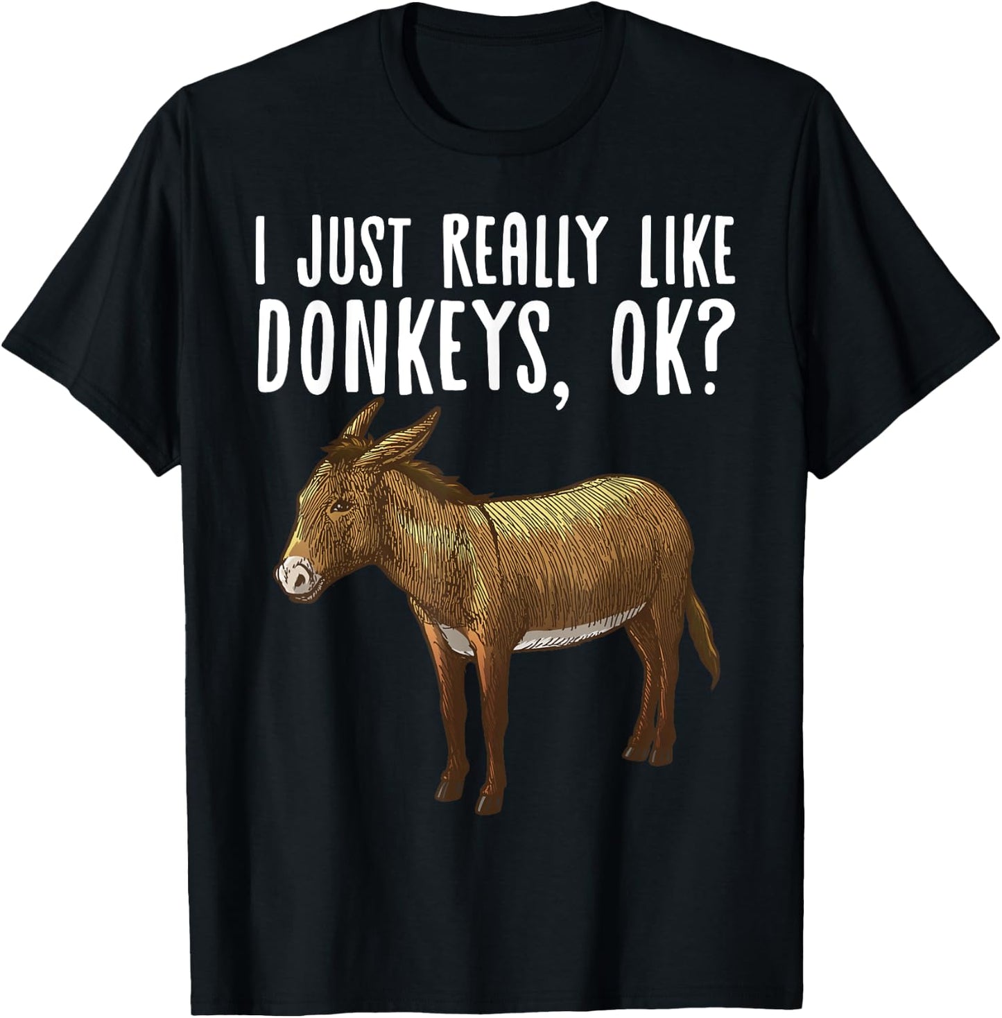 Funny Donkey Design Women Mule Animal Farming Horse T-Shirt - T-Shirt | Black