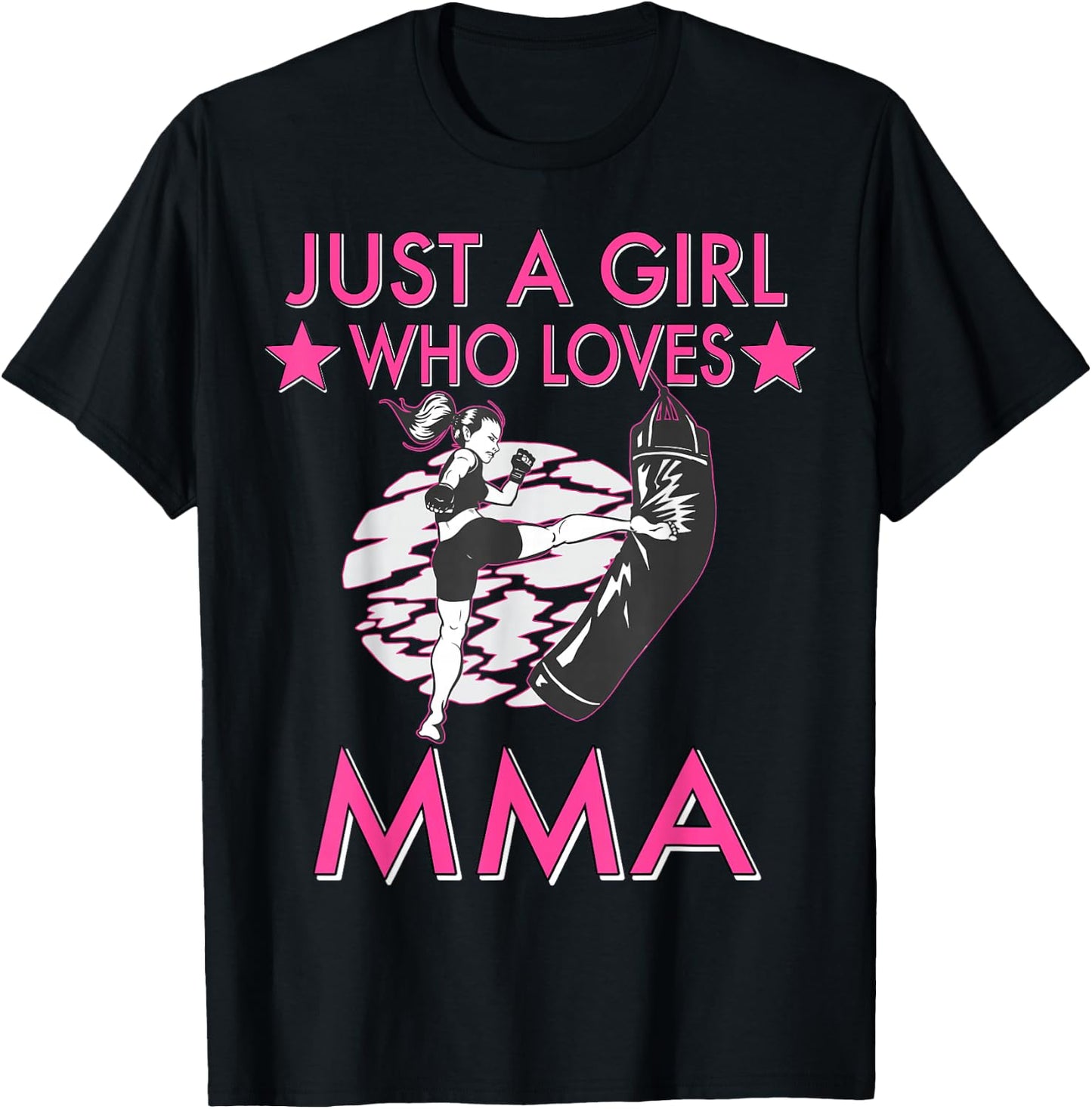 Just A Girl Who Loves MMA Women Girls Mixed Martial Arts T-Shirt - T-Shirt | Black