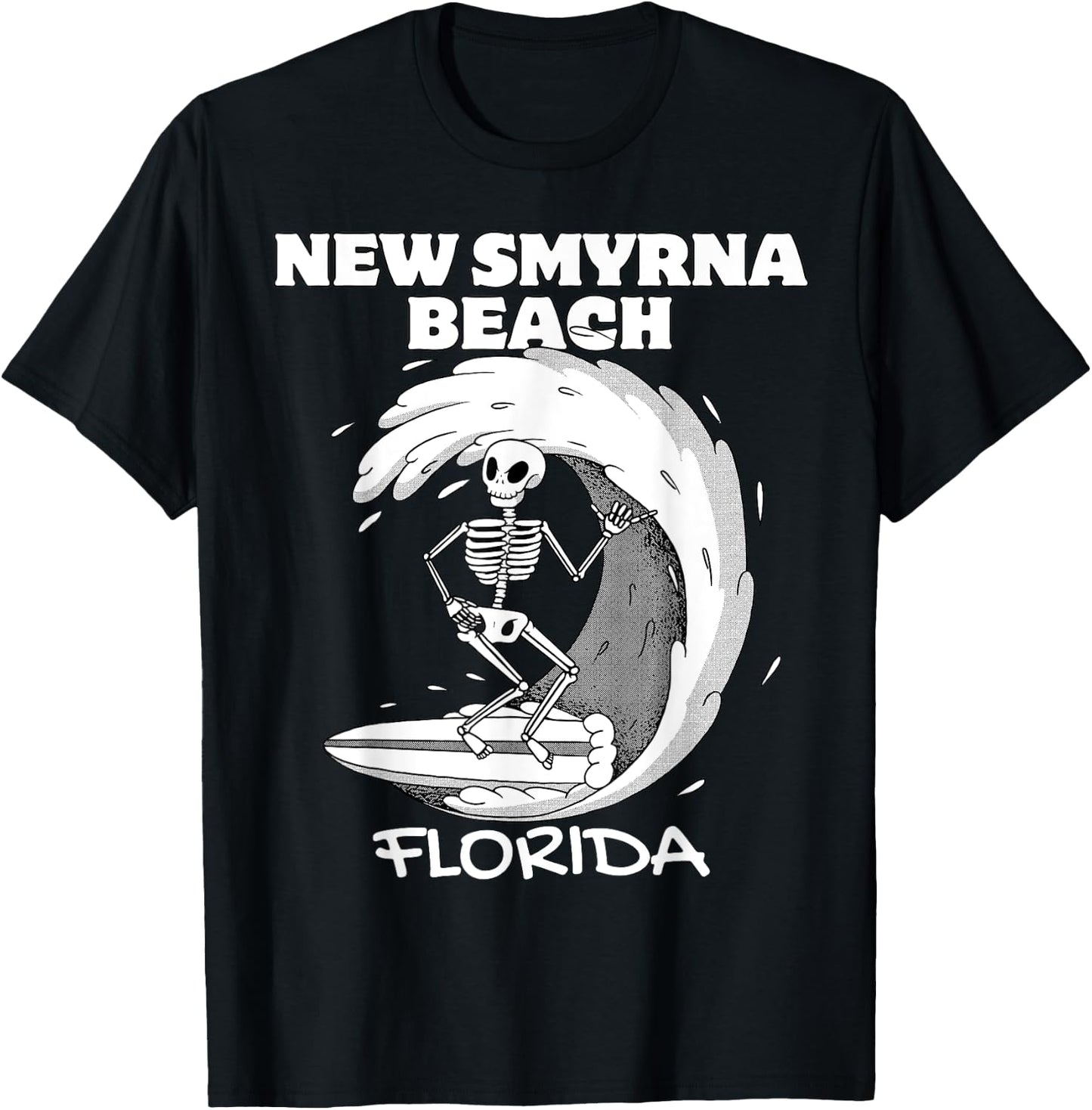 NEW SMYRNA BEACH FLORIDA Surf Vintage Retro Surfing T-Shirt - T-Shirt | Black