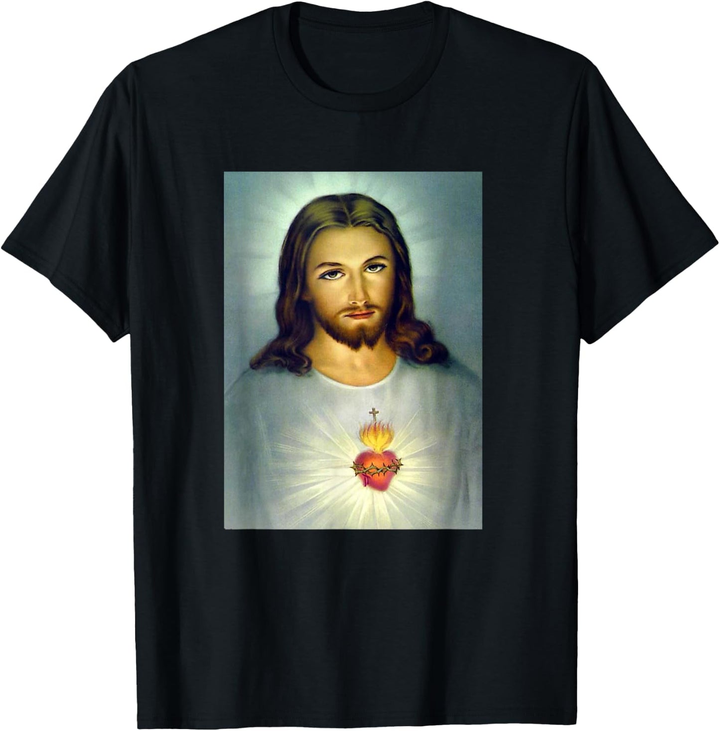 Jesus Sacred Heart Divine Mercy Christian Roman Catholic T-Shirt - T-Shirt | Black