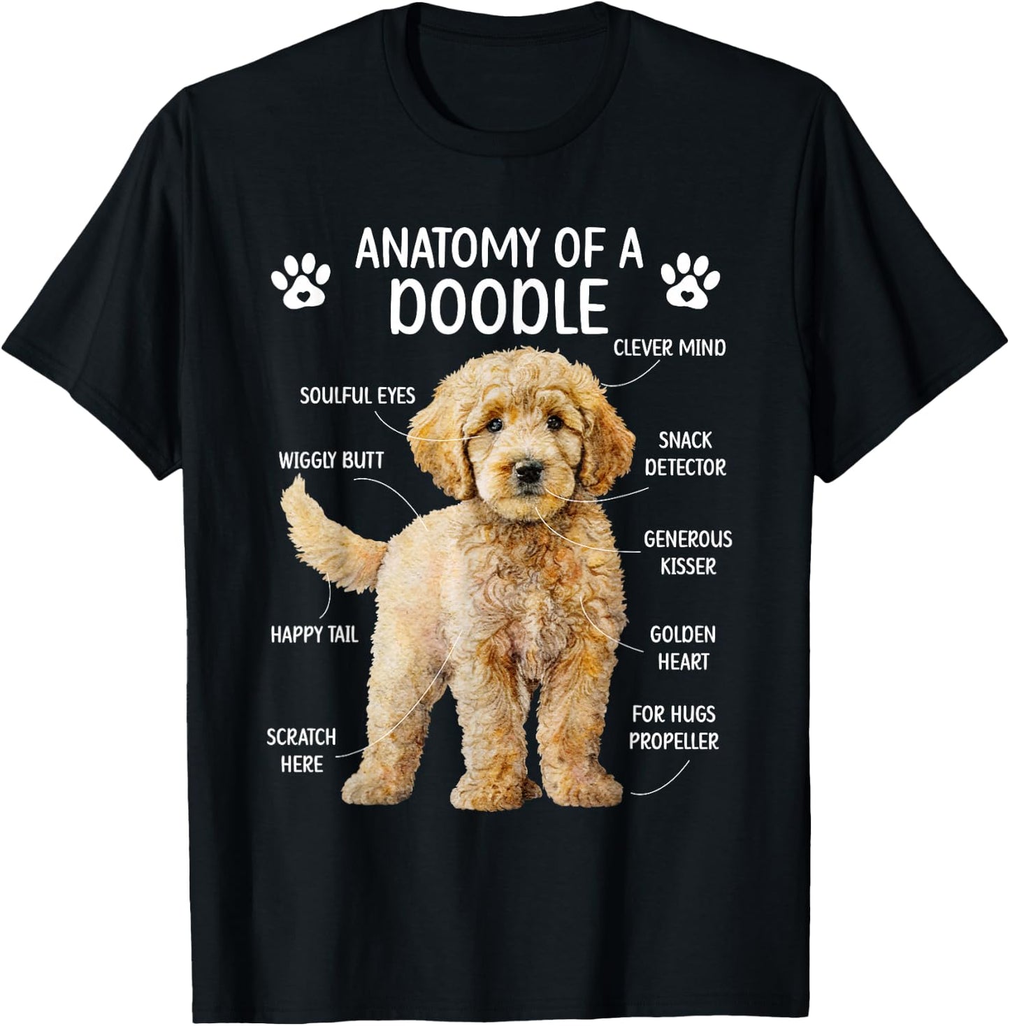 Anatomy of A Doodle Dog Doodle Owner Goldendoodle Mom T-Shirt - T-Shirt | Black