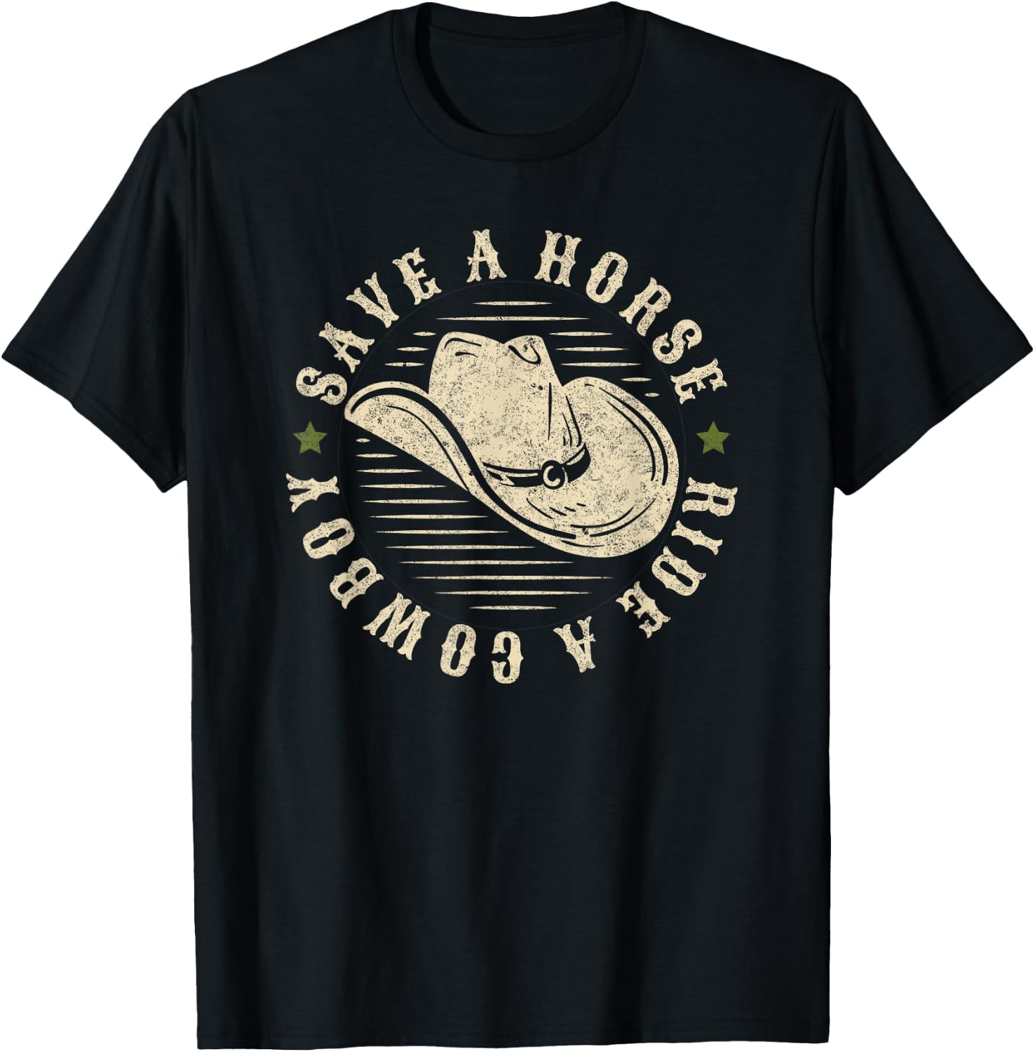 Farm Lover, Country Outfits Save a Horse Ride a Cowboy, Funny Cowgirl Cowboy T-Shirt - T-Shirt | Black