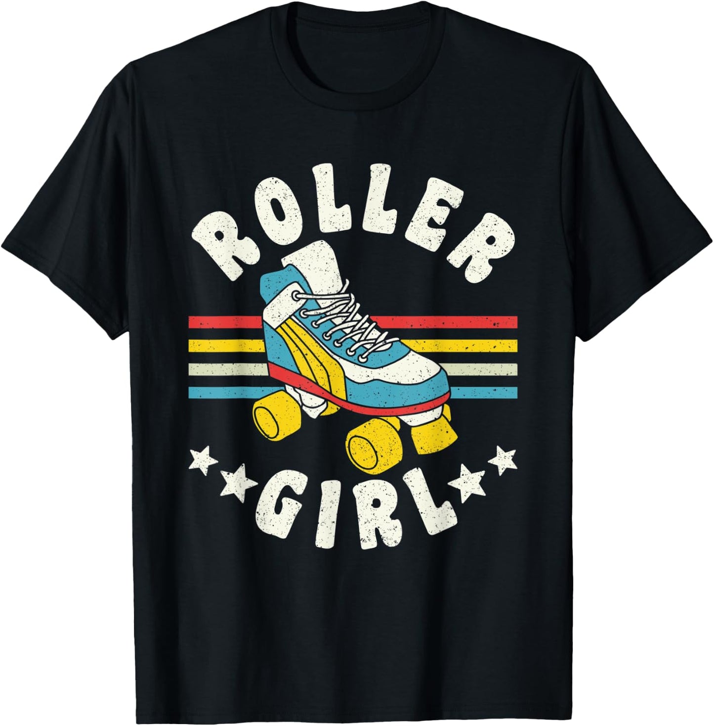 Roller Girl Vintage Retro Roller Derby T-Shirt - T-Shirt | Black