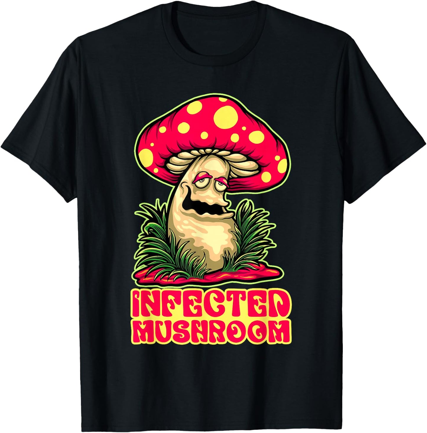 Infected Mushroom Nature Plant Mushroom T-Shirt - T-Shirt | Black